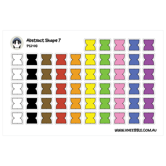 Curved Geometric Shape Planner Stickers - Minimalist Abstract Icons