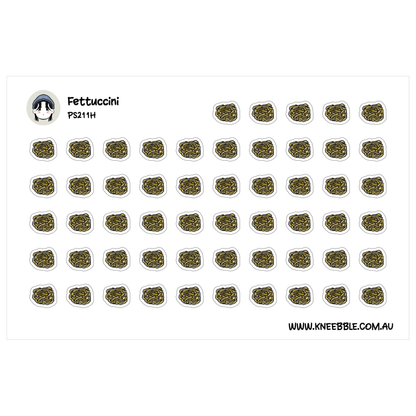 Fettuccini Shape Pasta Planner Stickers - Italian Food Cuisine