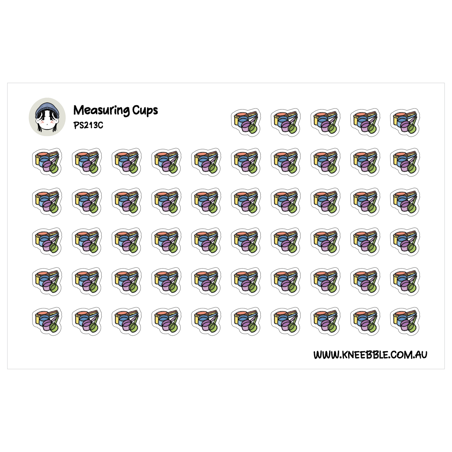 Measuring Cups Planner Stickers - Bakery Cooking Tools