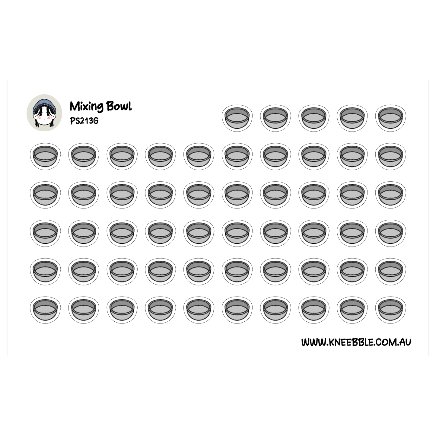 Mixing Bowl Planner Stickers - Bakery Cooking Tools