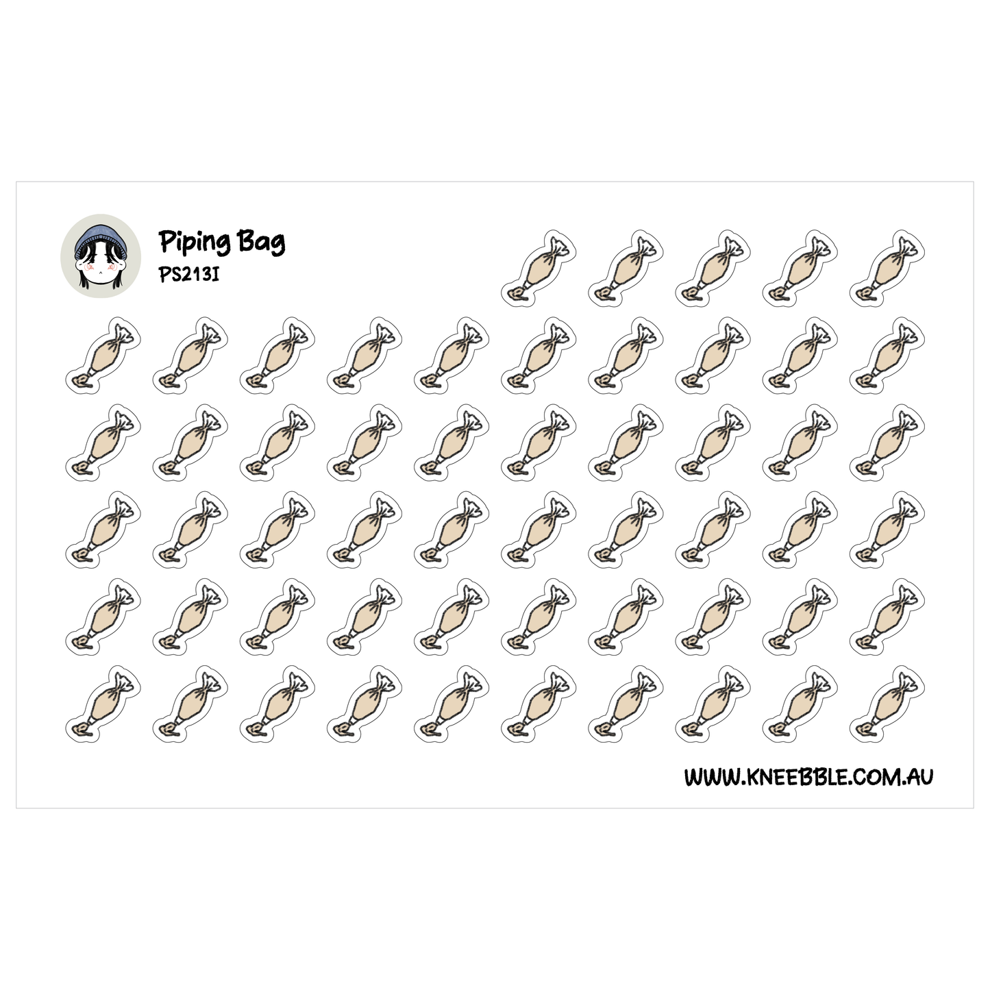 Piping Bag Planner Stickers - Bakery Cooking Tools