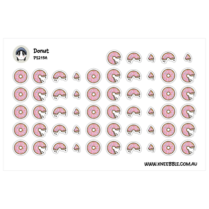 Donut Progress Tracker Stickers - Food Bite Fun Icons