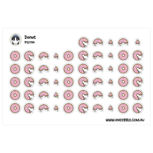 Donut Progress Tracker Stickers - Food Bite Fun Icons