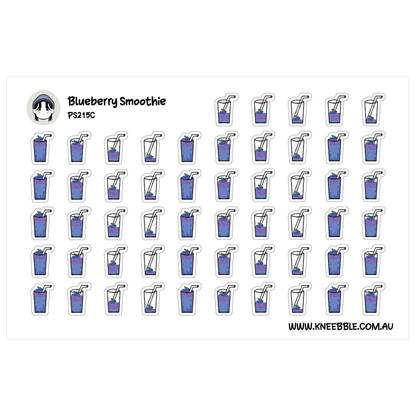 Blueberry Smoothie Progress Tracker Stickers - Food Drink Fun Icons