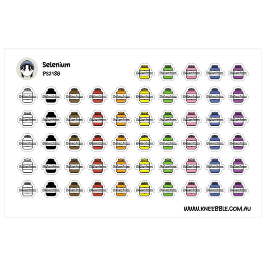 Selenium Supplement Stickers - Planner Icons Mineral Health Tracker