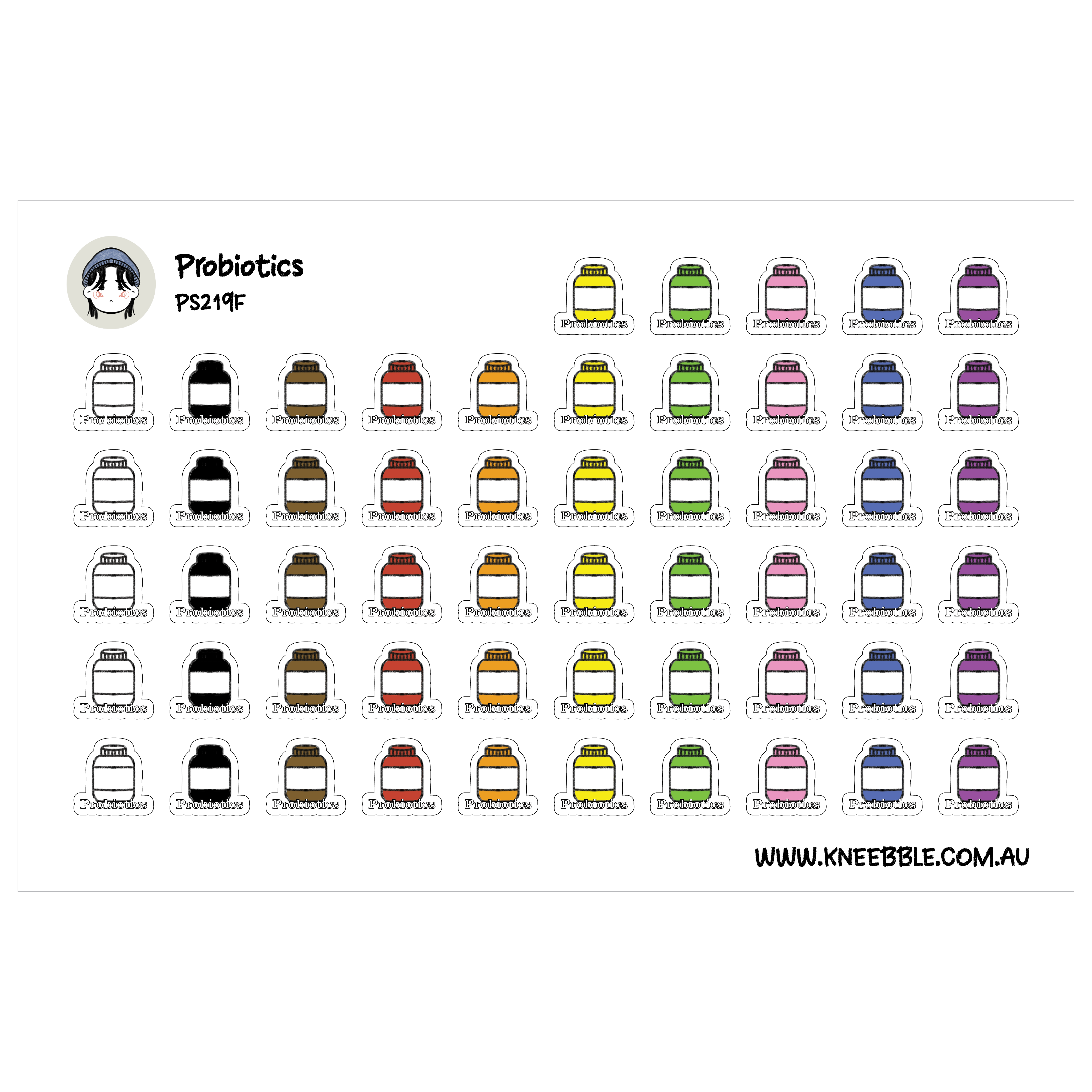 Probiotics Supplement Stickers - Planner Icons Health Non Vitamins ...
