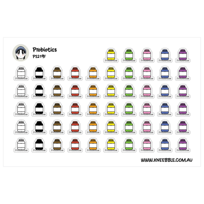 Probiotics Supplement Stickers - Planner Icons Health Non Vitamins