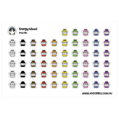 Energy Mood Supplement Stickers - Planner Icons Health Non Vitamins
