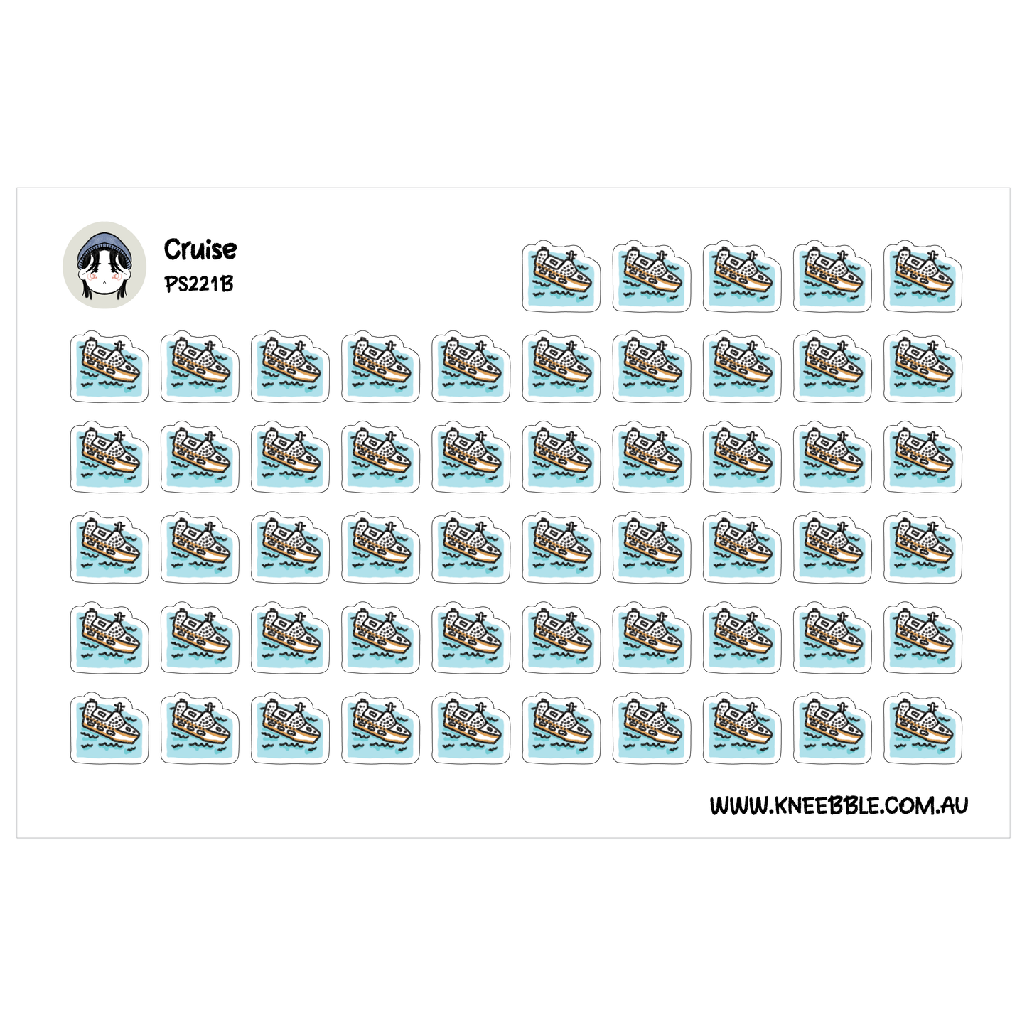 Boat Cruise Planner Stickers - Travel Adventure Icons
