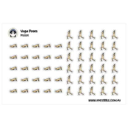 Yoga Poses Planner Stickers - Wellness and Fitness Icons