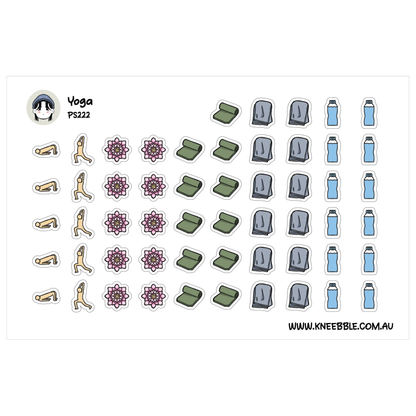 Yoga Planner Stickers - Wellness and Meditation Icons