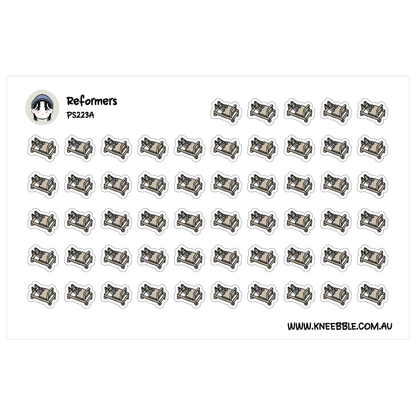 Reformer Pilates Planner Stickers - Gym Fitness Tracker Icons