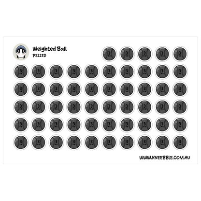 Weighted Ball Planner Stickers - Exercise Strength Icons