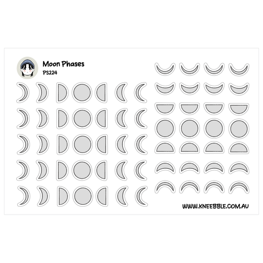 Moon Phases Planner Stickers - Lunar and Celestial Icons