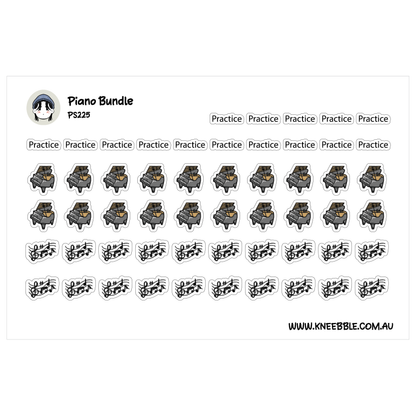 Piano Planner Stickers - Music Sheet and Practice Icons