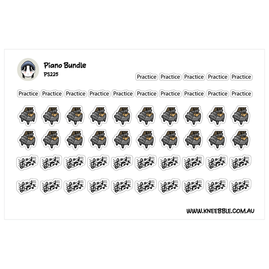 Piano Planner Stickers - Music Sheet and Practice Icons