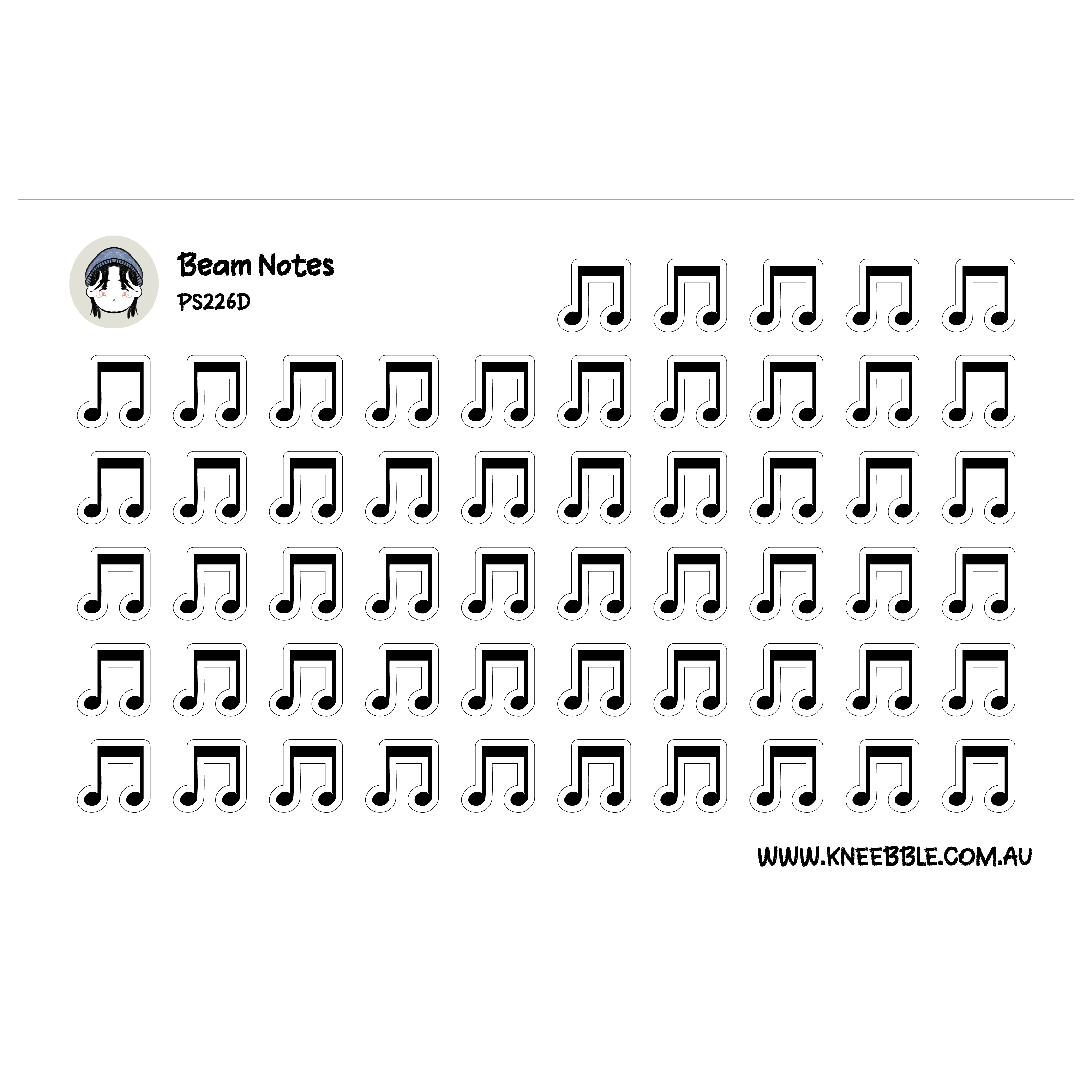 Beam Notes Planner Stickers - Music Symbols – Kneebble