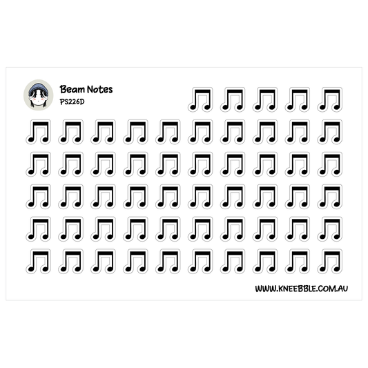 Beam Notes Planner Stickers - Music Symbols