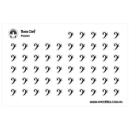 Bass Clef Icons Planner Stickers - Music Symbols