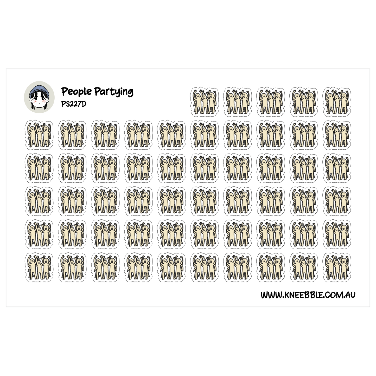 Dance Party Planner Stickers - People Partying Celebration Stickers