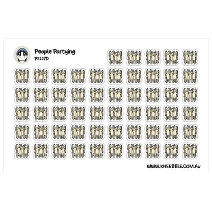 Dance Party Planner Stickers - People Partying Celebration Stickers