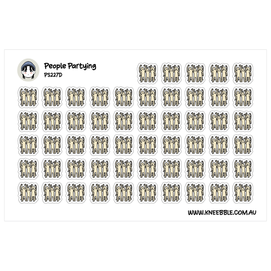 Dance Party Planner Stickers - People Partying Celebration Stickers