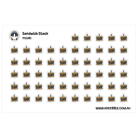 Sandwich Stack Planner Stickers - Lunch & Picnic Food Planner Icons
