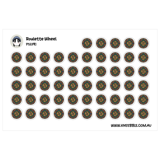 Roulette Wheel Planner Stickers - Casino & Vegas Night