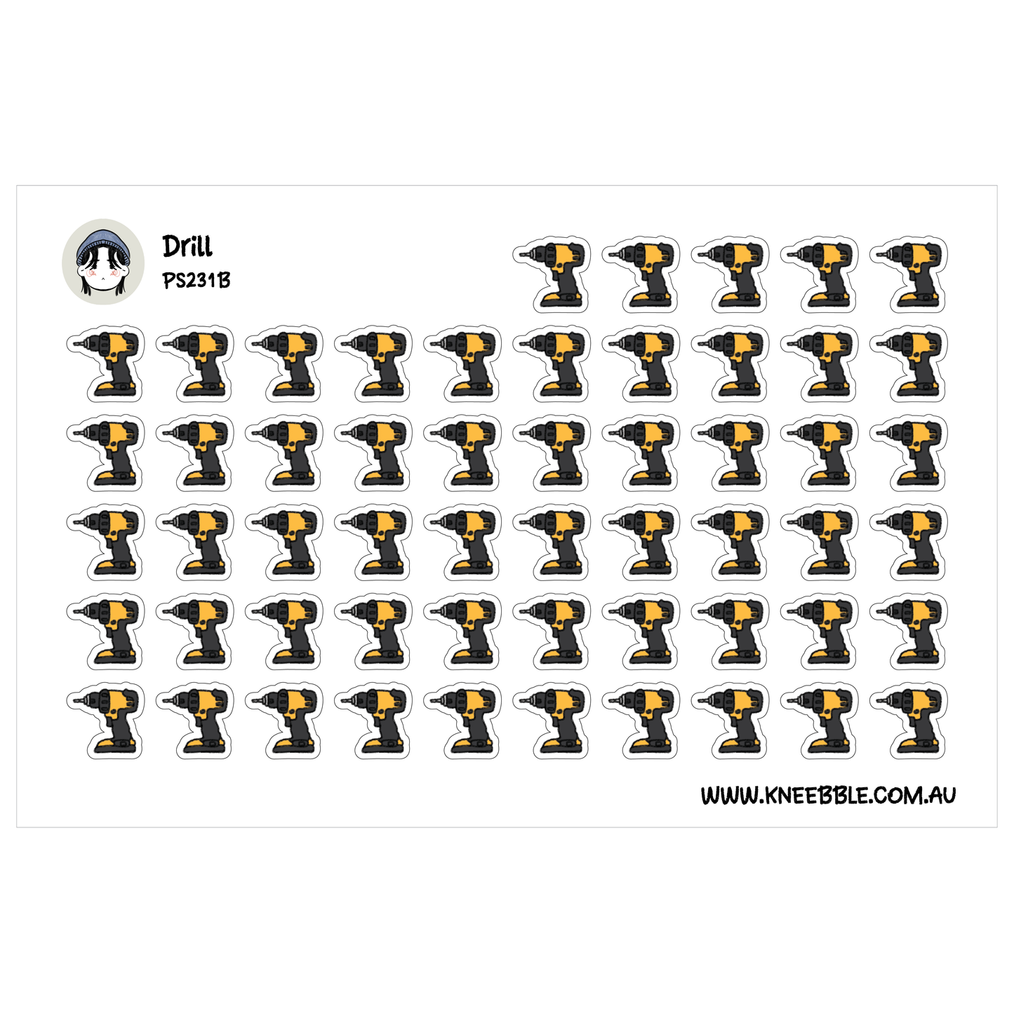 Drill Renovation Nail Planner Stickers