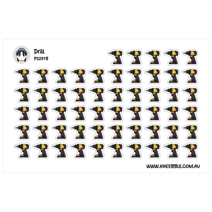 Drill Renovation Nail Planner Stickers