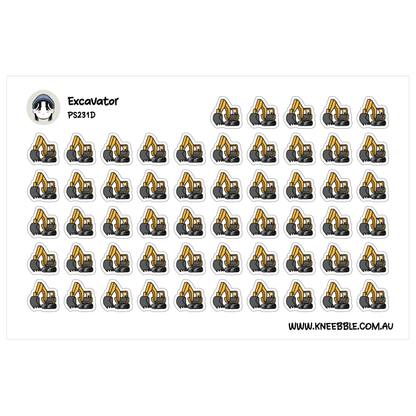 Excavator Machine Work Planner Stickers
