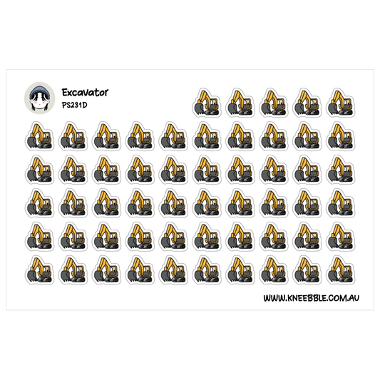 Excavator Machine Work Planner Stickers
