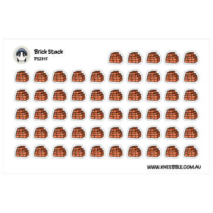 Brick Stack Cement Planner Stickers