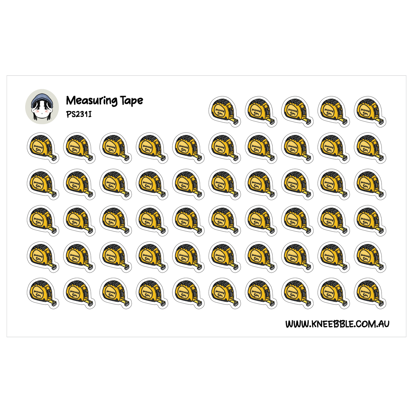 Measuring Tape Tool Planner Stickers