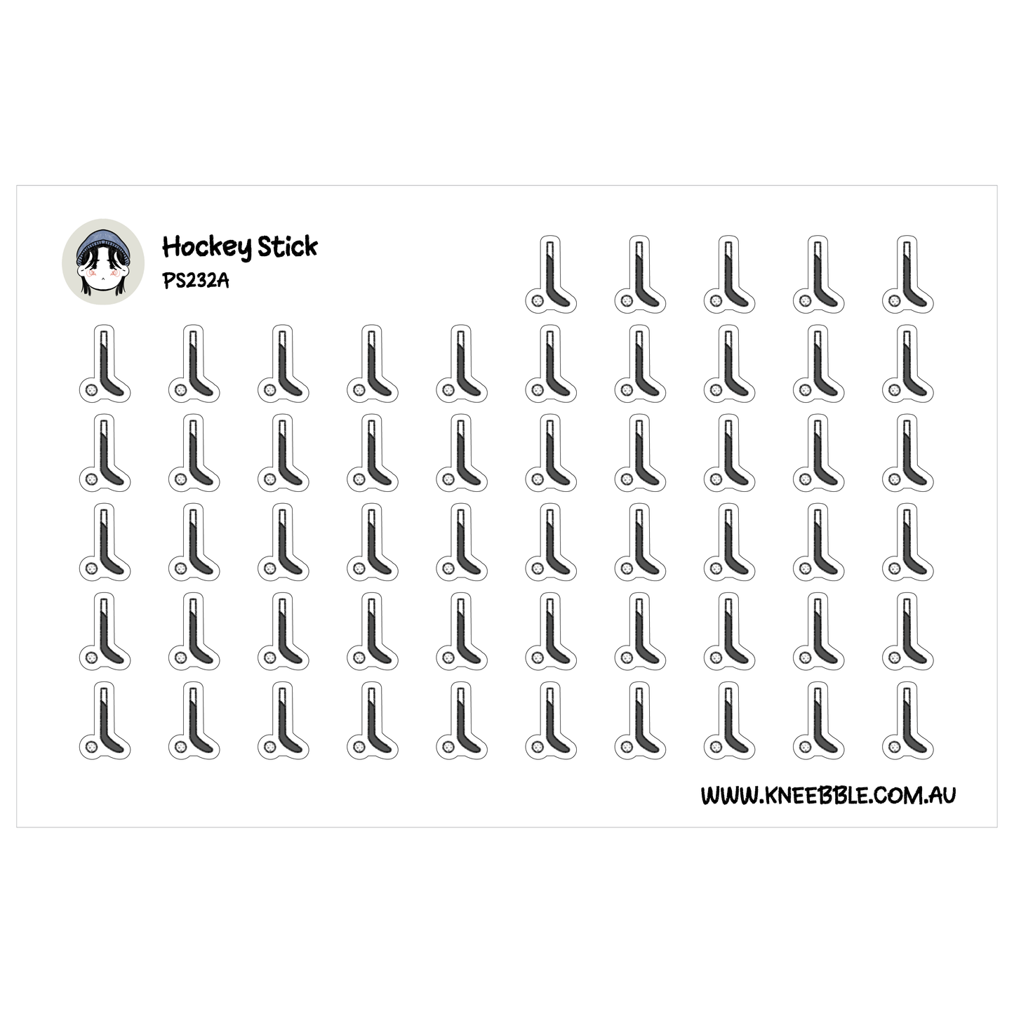 Hockey Stick Sport Planner Stickers