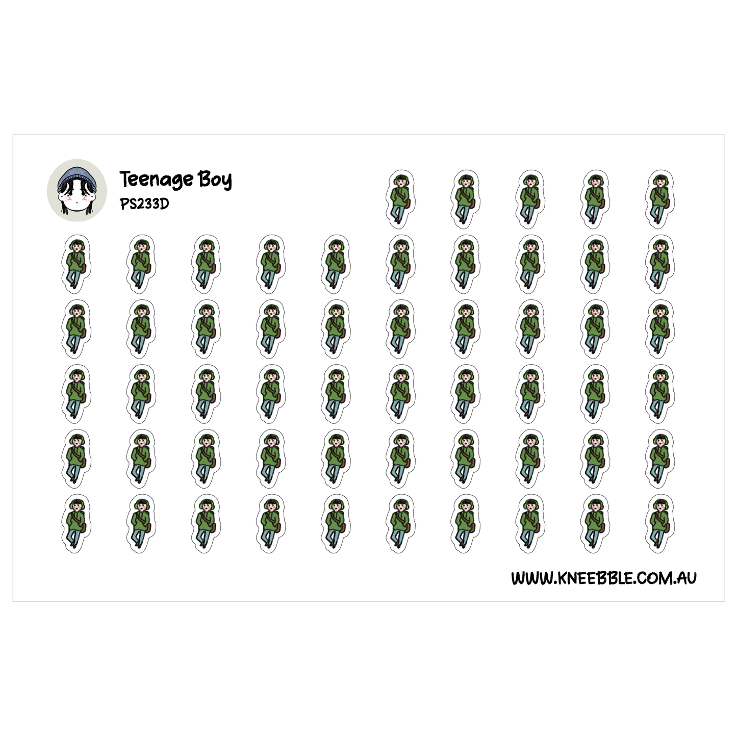 Teenage Boy Male Adolescent Planner Stickers - Family Icons
