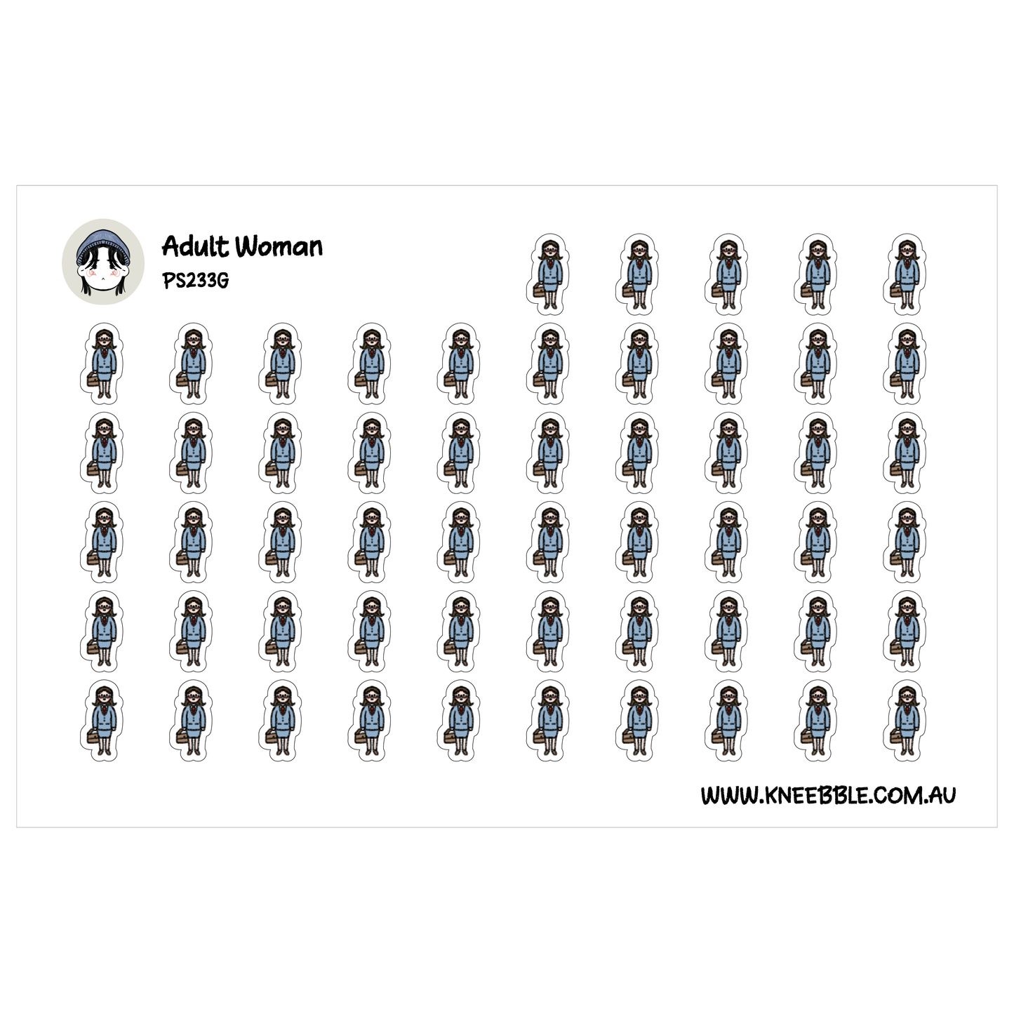 Adult Woman Female Planner Stickers - Family People Icons