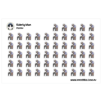 Elderly Old Man Male Planner Stickers - Family People Icons