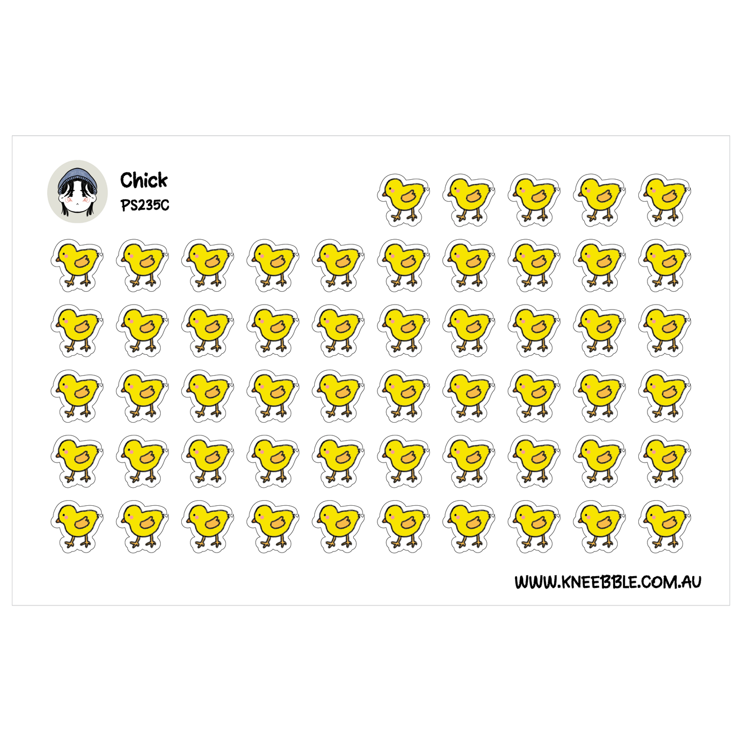 Chick Baby Planner Stickers - Farm Animal Icon