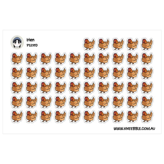 Hen Chicken Planner Stickers - Farm Animal Icon