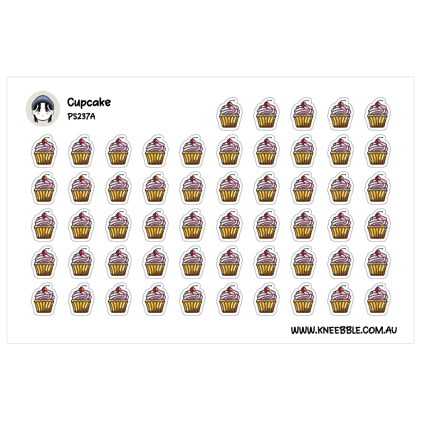Cupcake Dessert Sweet Planner Stickers