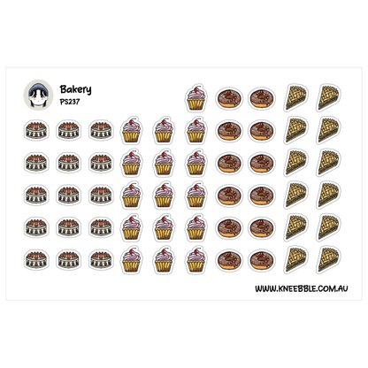 Sweet Treat Planner Stickers - Cupcake Donut Cake Pie Bakery Icons
