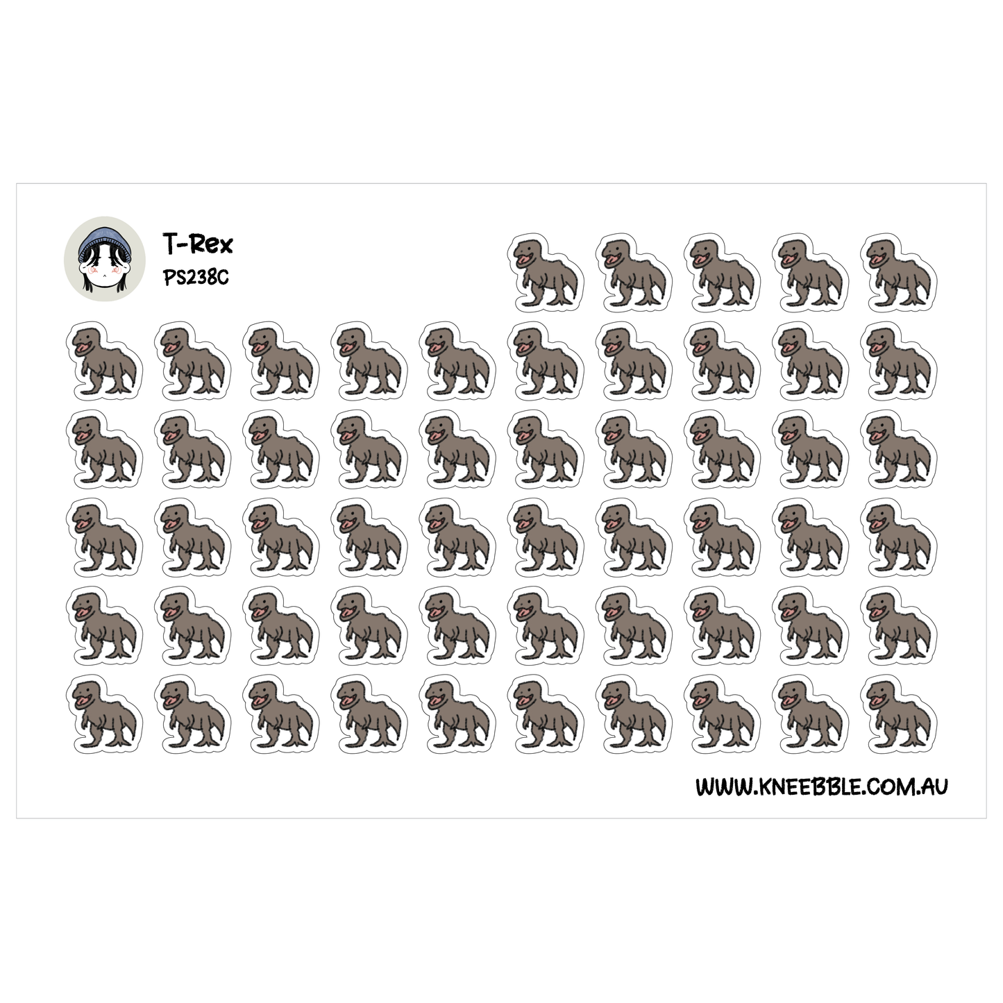 T-Rex Dinosaur Planner Stickers