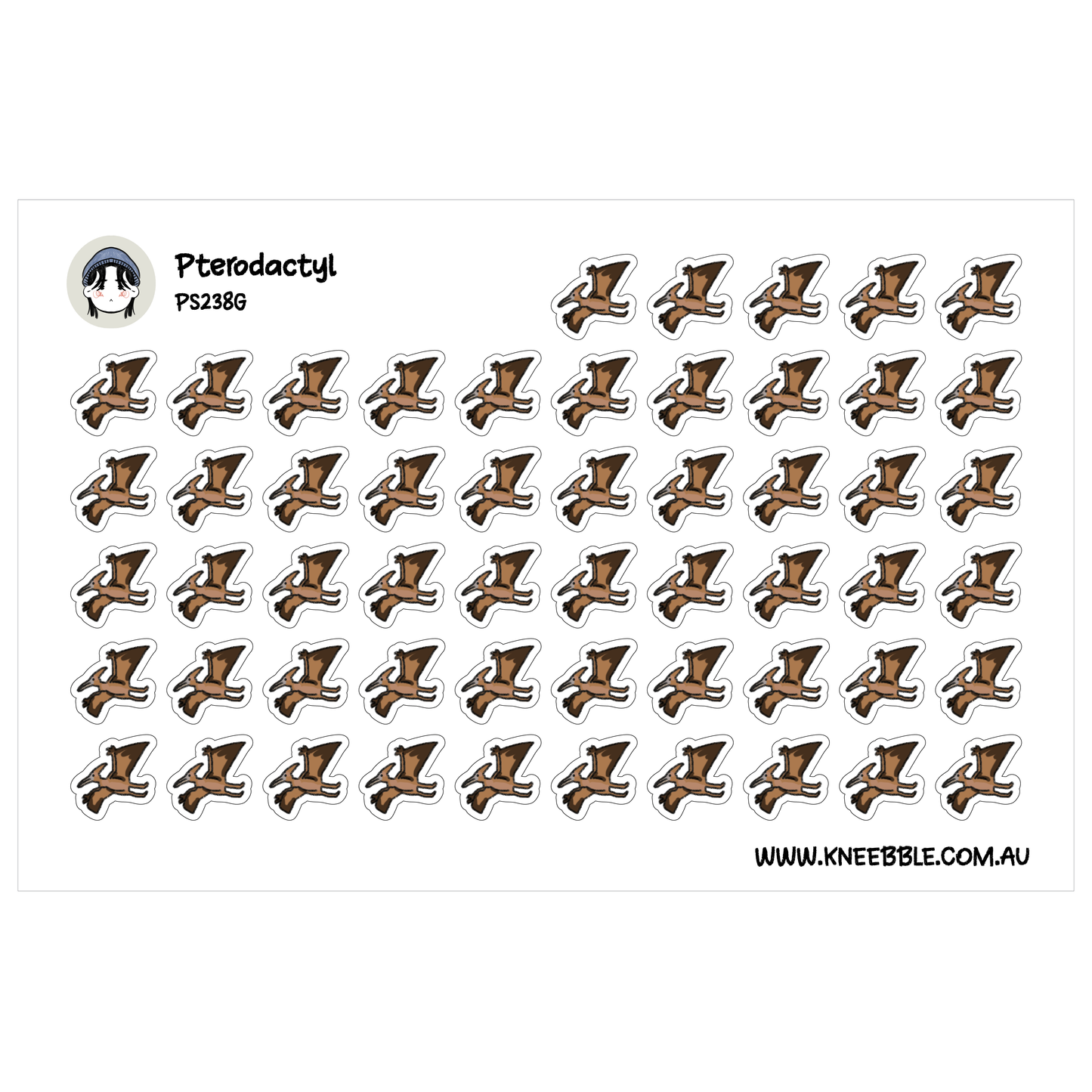Pterodactyl Dinosaur Planner Stickers