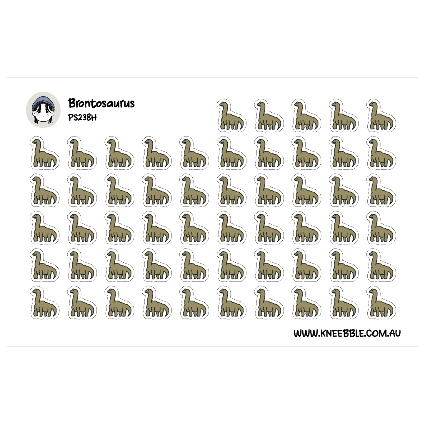 Brontosaurus Dinosaur Planner Stickers