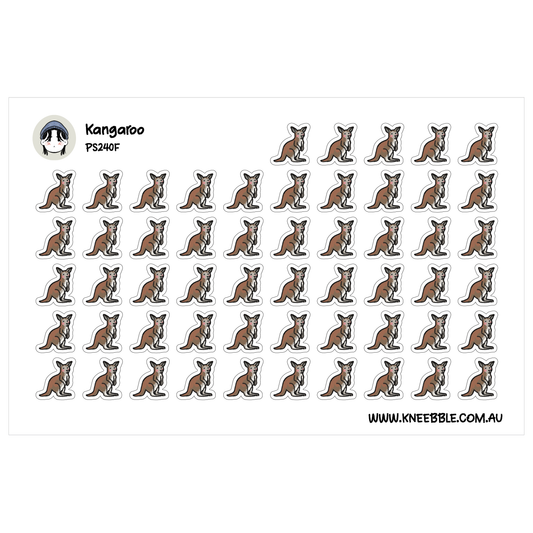 Australian Kangaroo Stickers - Aussie Planner - Wildlife Journal Stickers