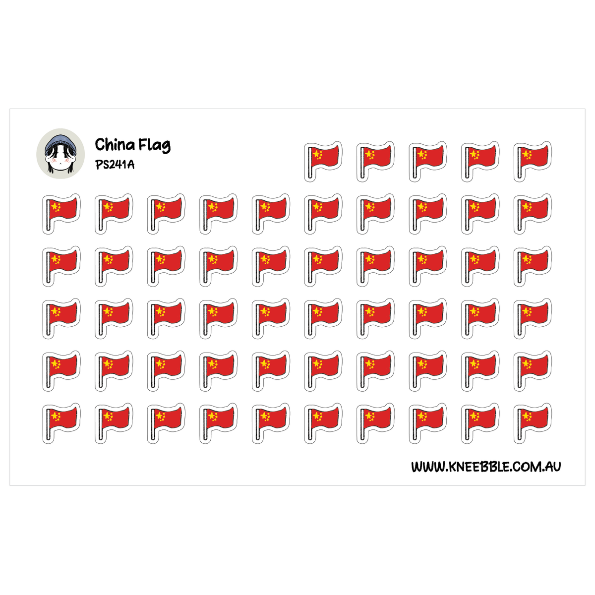 China Flag Planner Stickers - Chinese Flag - China Travel Journal