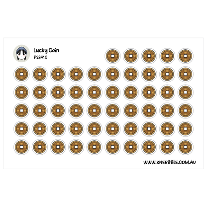 Chinese Lucky Coin Planner Stickers - Lucky Charm - Chinese Culture