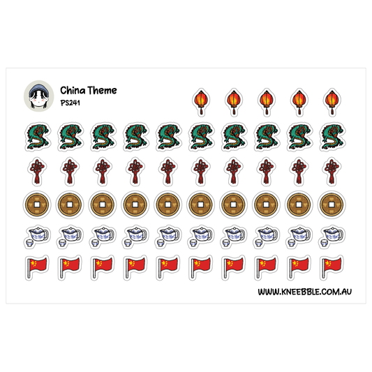 China Travel Planner Stickers - Country Themed Stickers - Mini Journal & Scrapbook