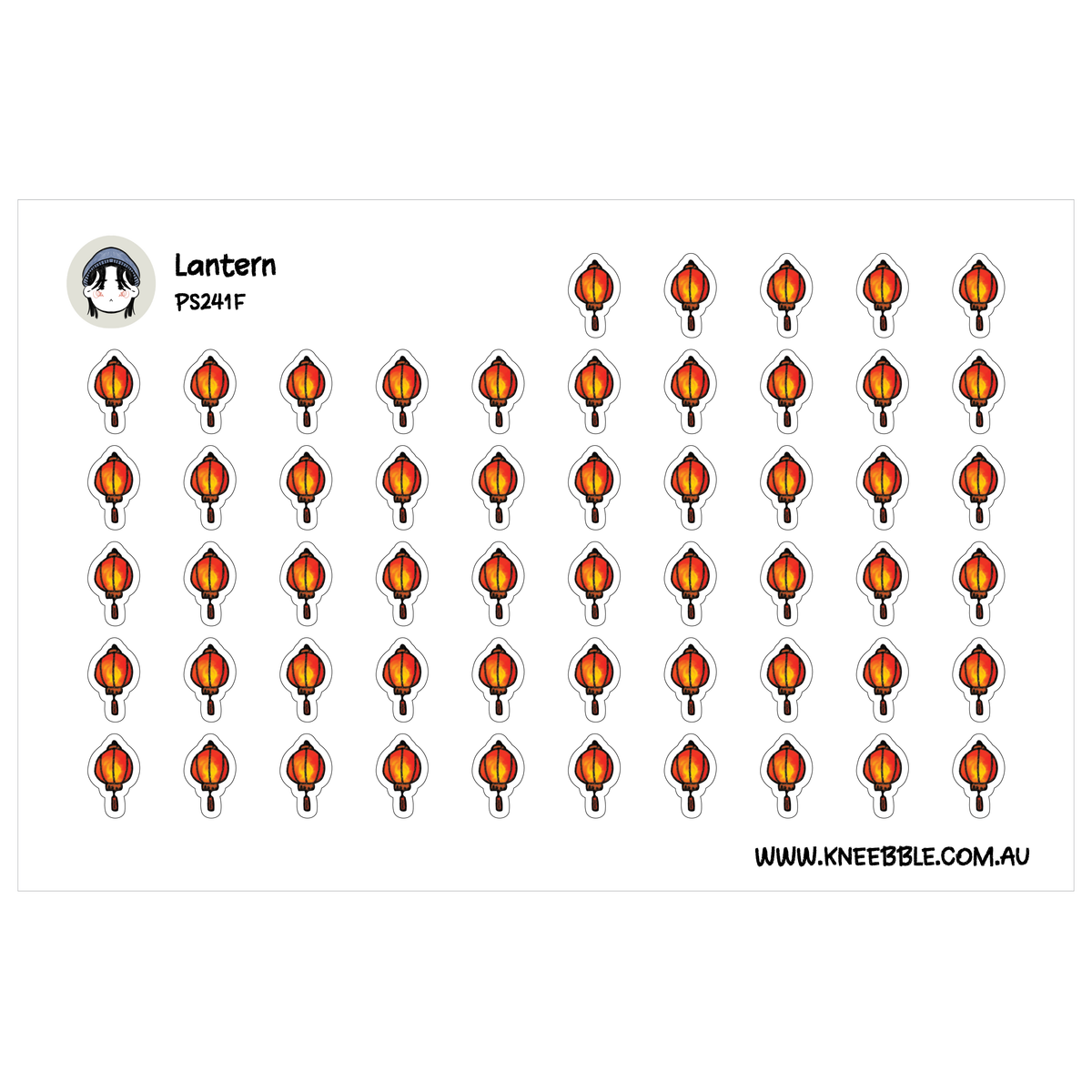 Chinese Lantern Stickers - Traditional Asian Decoration - Planner Journal